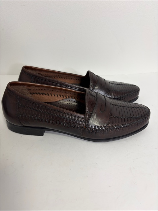 G.H. Bass & Co. Shoes - GH Bass Penny Loafers Womens 8.5 Dark Brown Leather Woven Preppy Slip On Shoes